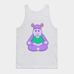 Hippo at Yoga in Sitting Tank Top